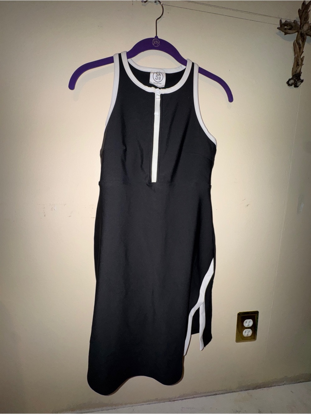 Sage collective black white tennis dress
